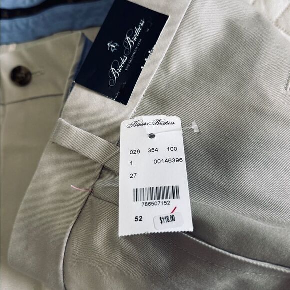 The Brooks Brothers Pleat Front Stretch Advantage Chino Men's Shorts Grey Sz W52 - Picture 7 of 12